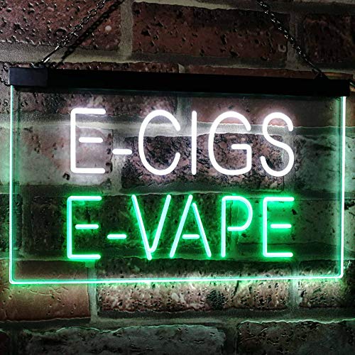 Vape Shop Vaporizers E-Cigs E-Vape Dual LED Neon Light Sign